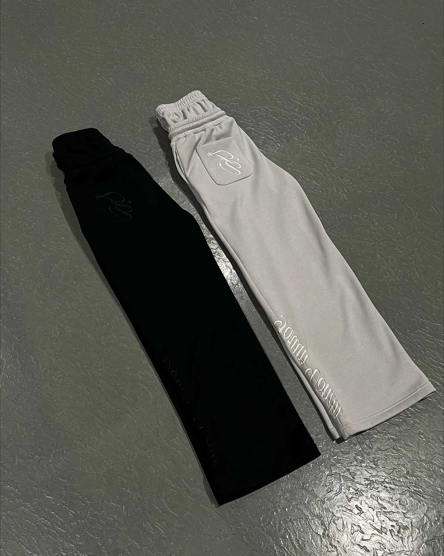 Men's Pants American retro double-layer sports pants Y2K sports pants mens solid color letter pattern casual bag sports pants z250227