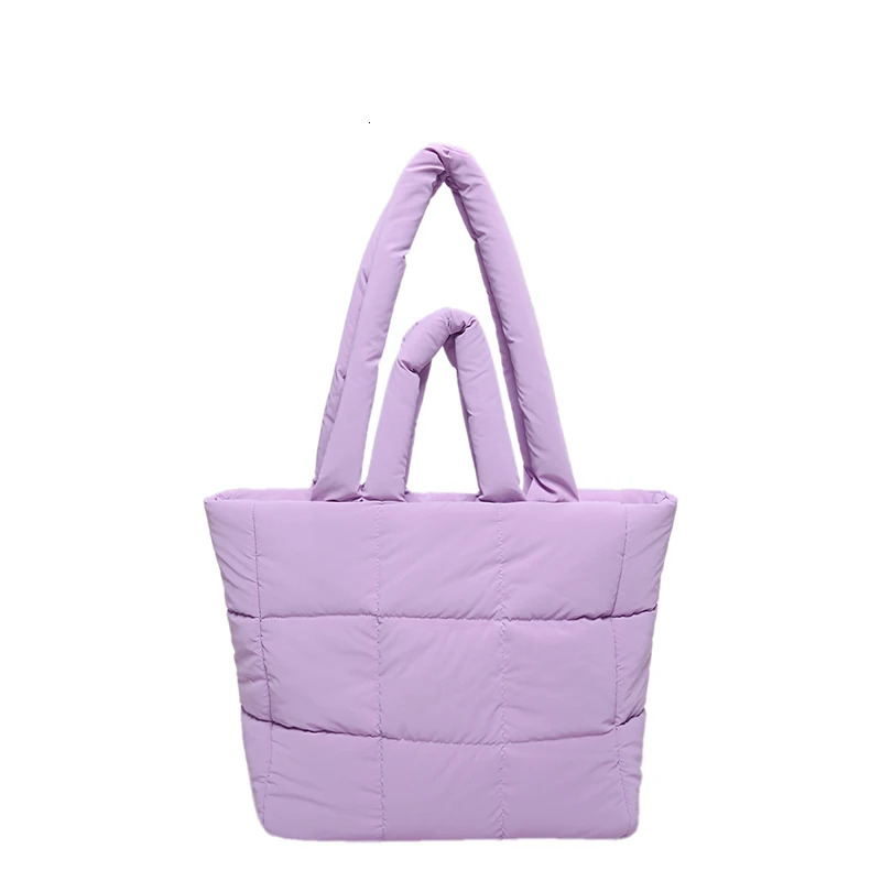 Ship from US Women Puffer Tote Bag Fashion Shoulder Large Capacity Soft Cloud Quilted Purse Stylish Commuting 250227FBB