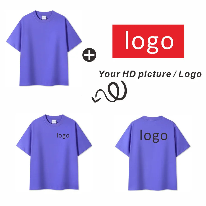 Customized work clothes pure cotton t-shirt printed pattern loose style hip-hop style 250226