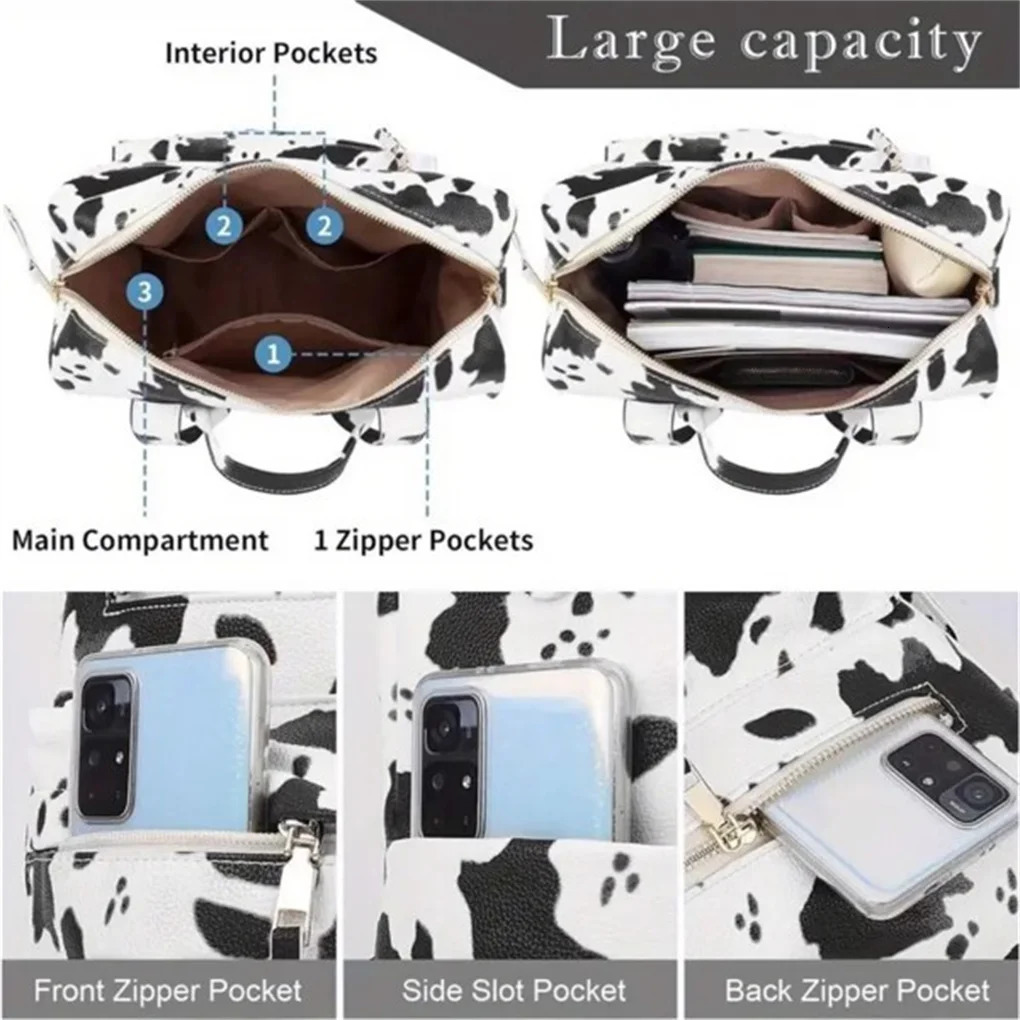 Ship from US PU Womens Shoulder Bag Stylish Multifunctional Backpack with Zipper Opening And Closing Suitable for Travel 250227FBB
