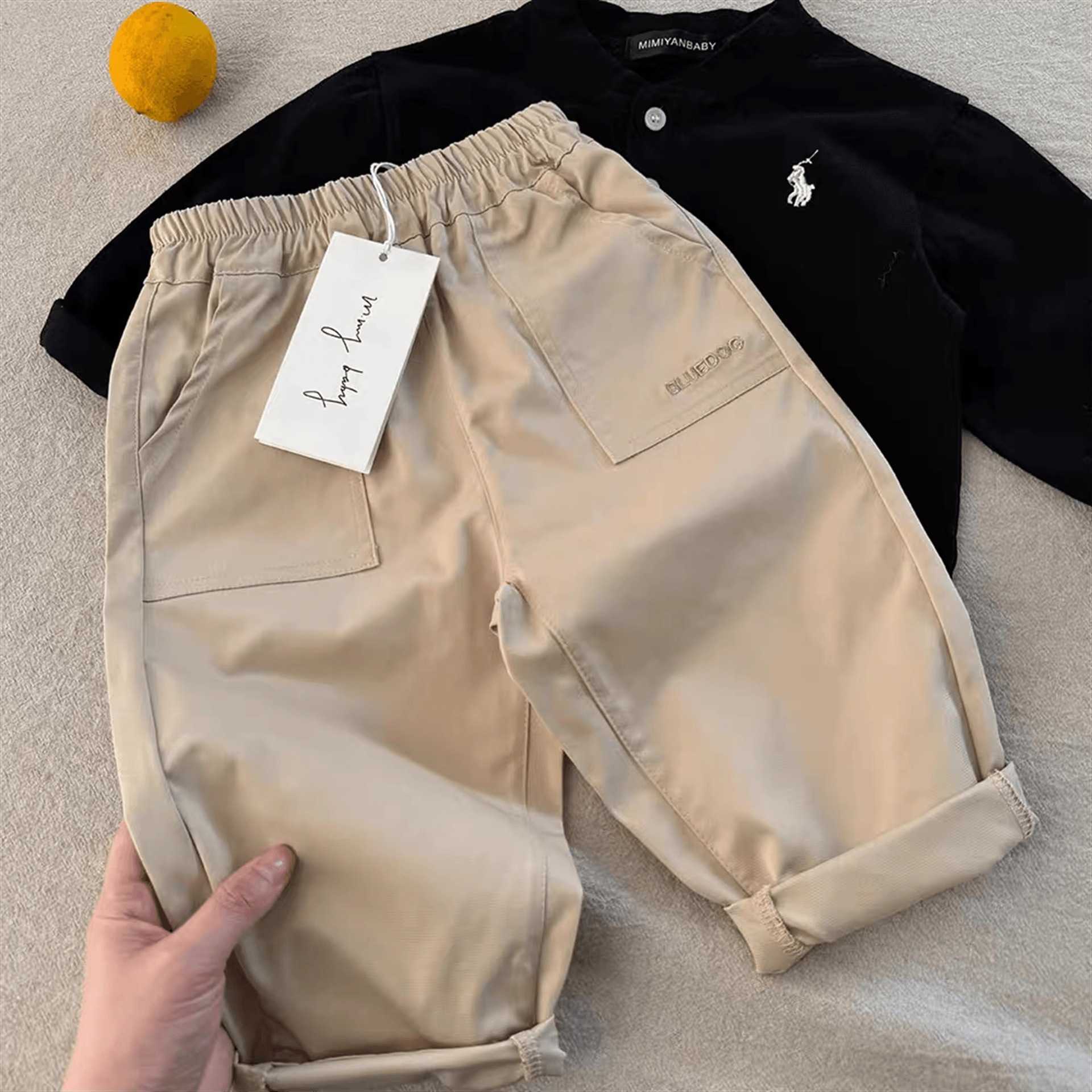 Jeans Childrens pants 2025 spring style boys casual pants babys solid color straight leg pants girls stylish work pants trendY250227WXVO
