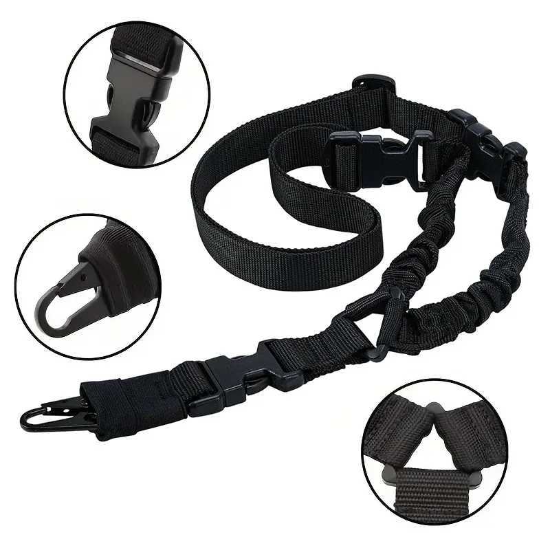 Tactical Sing Point Gun Sling Shoulder Strap Rif Rope Belt with Metal Buck Shot Gun Ar15 Hunting Accories Mol Gear W250227