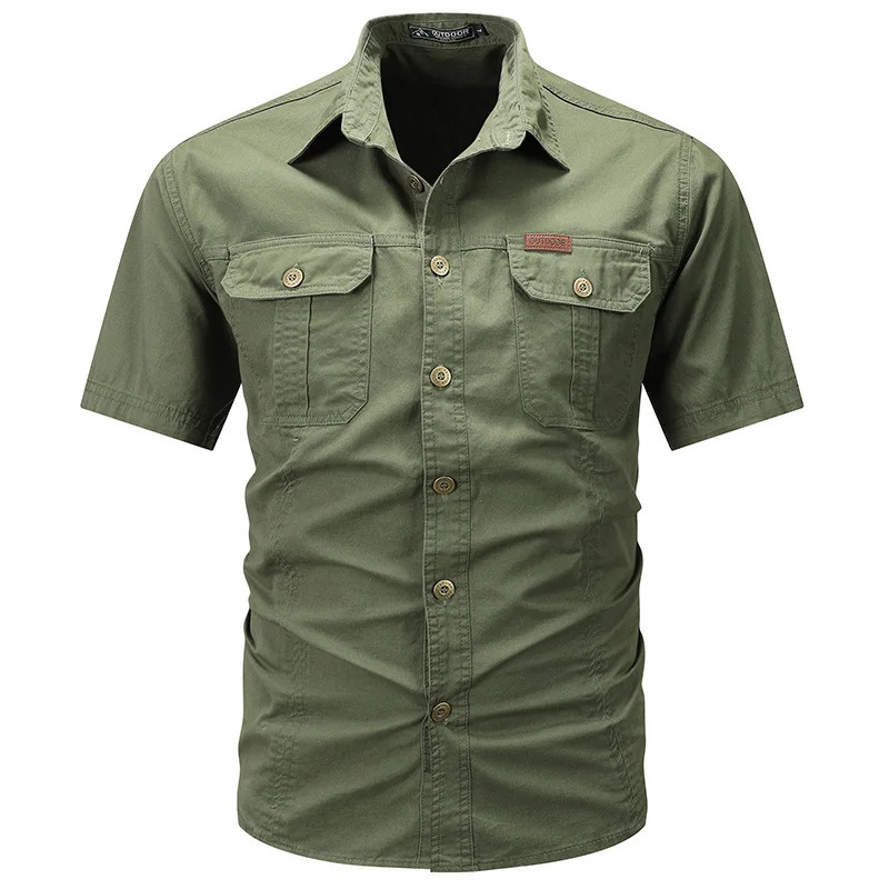 Mens Summer Thin Short Sleeved Shirt Jacket Mens Solid Color Casual Pure Cotton Outdoor Work Shirt Top 250224