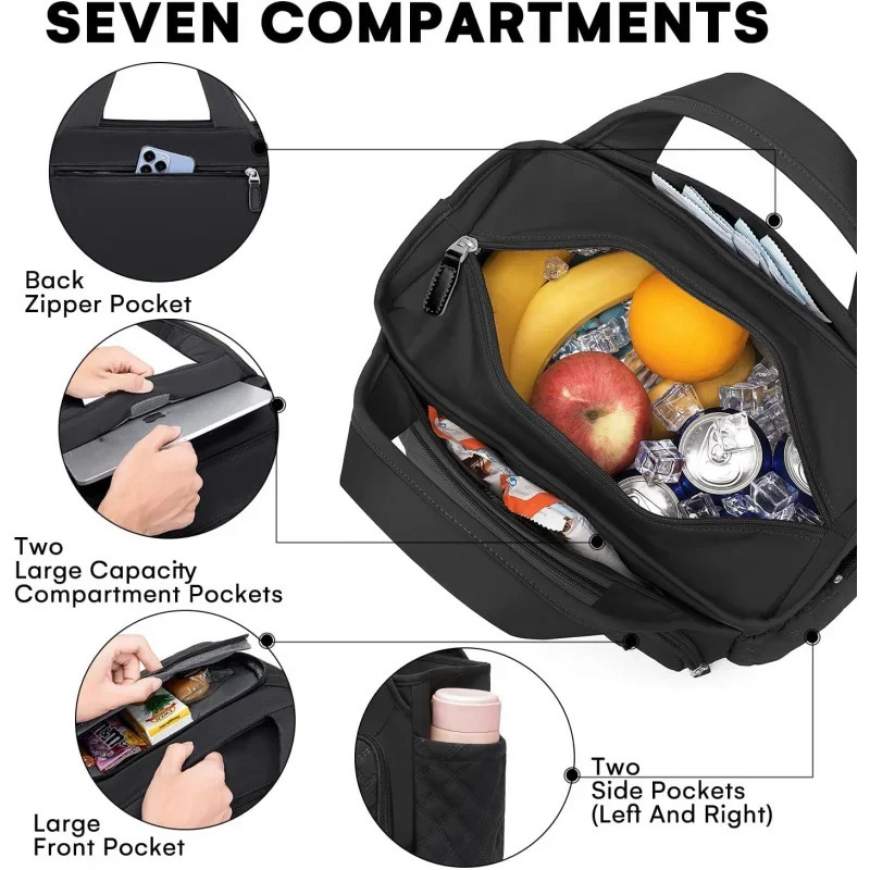 Ship from US Womens Lunch BagInsulated Box WorkLarge Leakproof CoolerWomens Tote w250227FBB