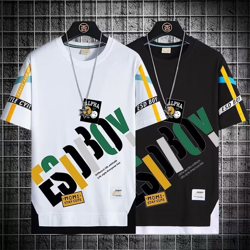 Designer 2025 New Short Sleeved T-shirt For Men, Ins Trendy Hip-hop Style Round Neck Bottom Shirt, Summer Top