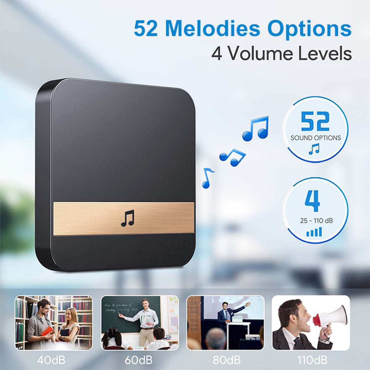 Smart Indoor Doorbell Wireless WiFi Door Bell Ring for Video Doorphone Home long distance EU US UK AU plug