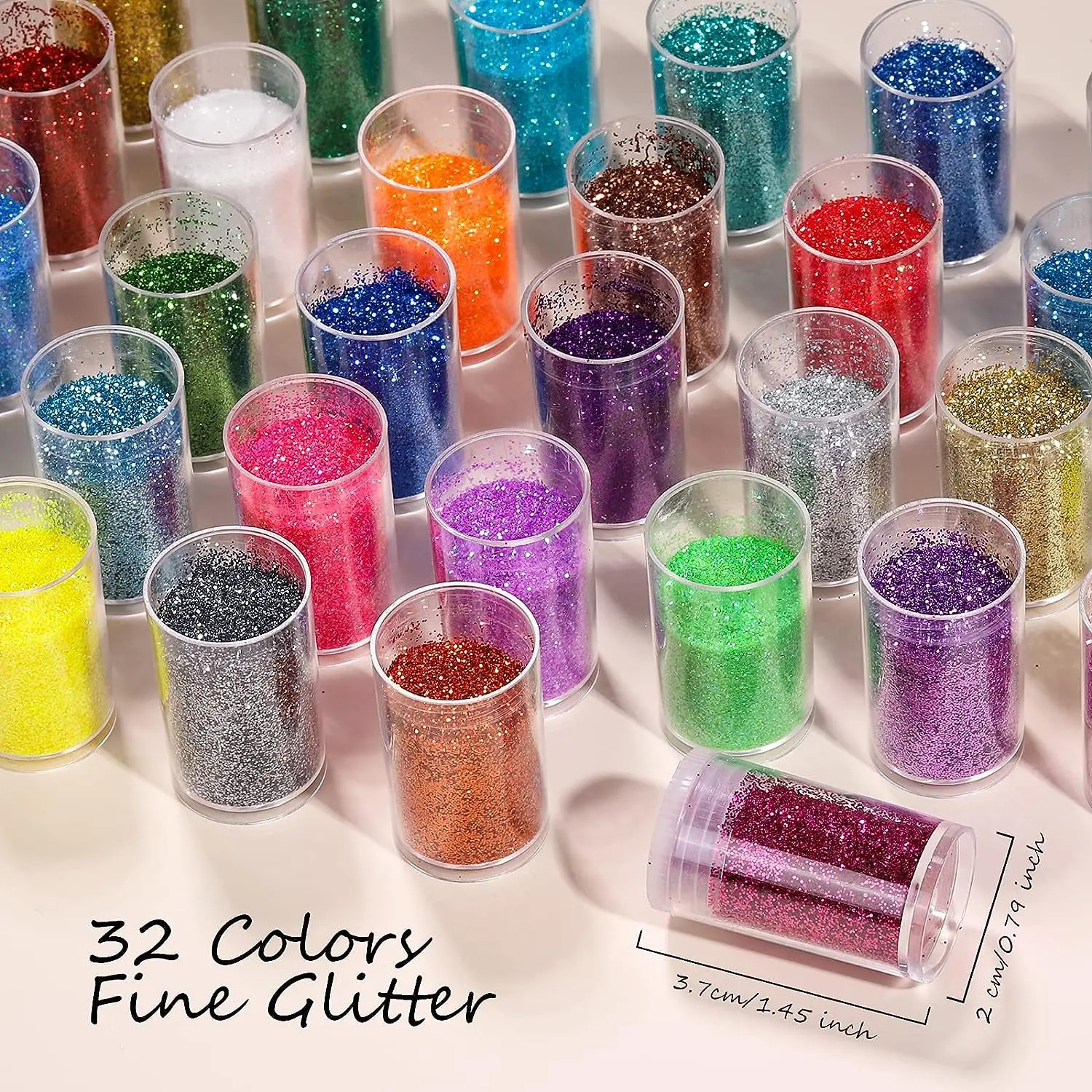 32 Colors of Nail Glitter Face Glitter Sparkly Fine Glitter for CraftingColors of Powder for Arts Crafts Rainbow Body Glitter 250227