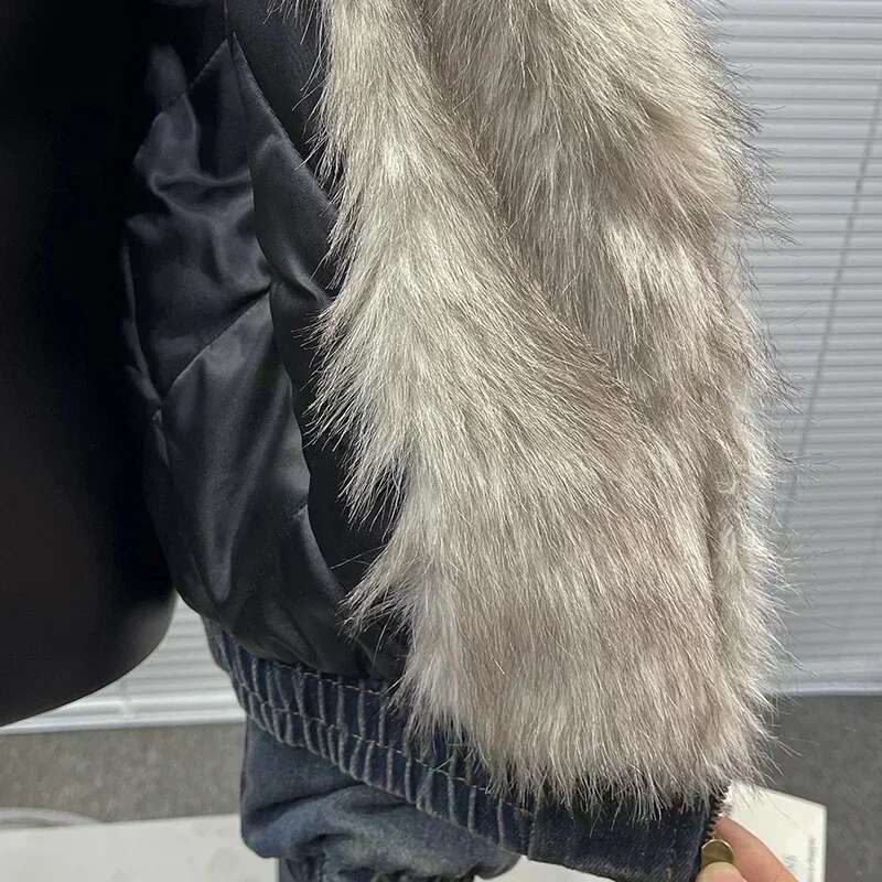 Autumn winter new loose denim thick and warm retro design, hooded cotton jacket, fashionable men's or women's jacket