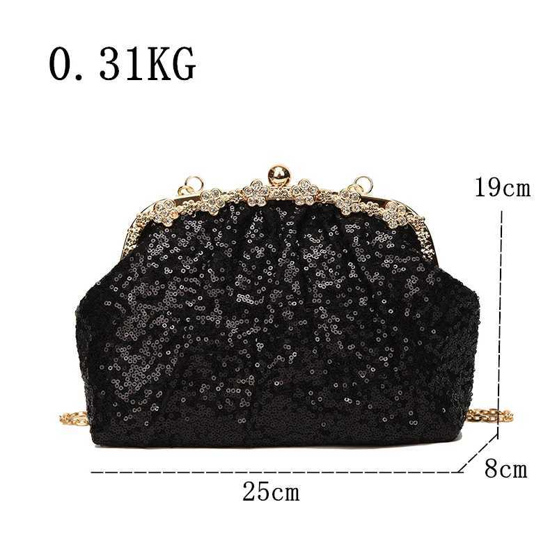 New Arrival Fashion Women Bag Evening Clutch Bag Diamond Sequin Wedding Clutch Purse and Handbag Party Banquet Chain Shoulder Messenger Bag T250227