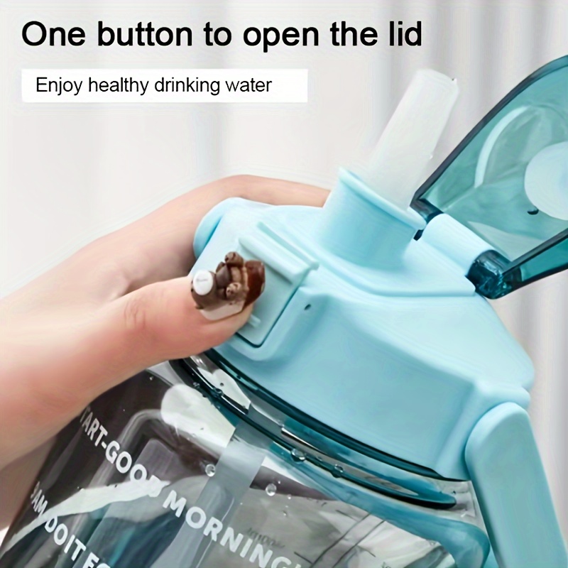 2 Litre Gym Sports Bottle Drinking Jug Motivational Gallon Water Bottle with Time Keeping Marker and Straw