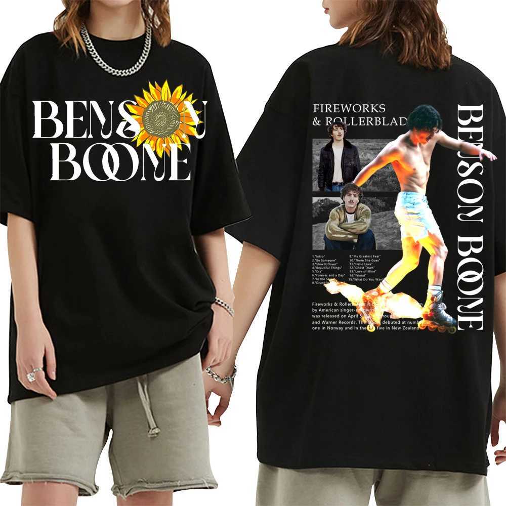 2024 Popular Singer Benson Boone Shirt Benson Boone Fireworks Rollerblades Tour Tshirts Hit Me Hard and Soft Tops X250227
