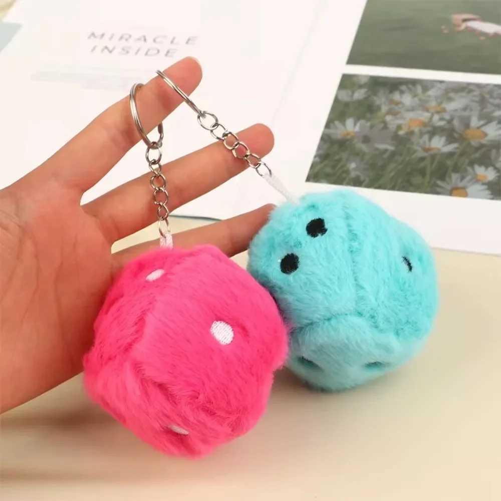 Dice Plush Toy Pendant Soft Stuffed Doll Keychain Backpack Car Bag Key Ring Decor Kid Gift Educational Toys Free shipping
