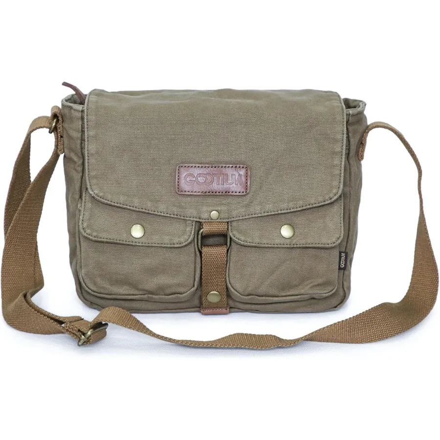 Ship from US Canvas Messenger Bag Vintage Crossbody Shoulder Military Satchel 250227FBB