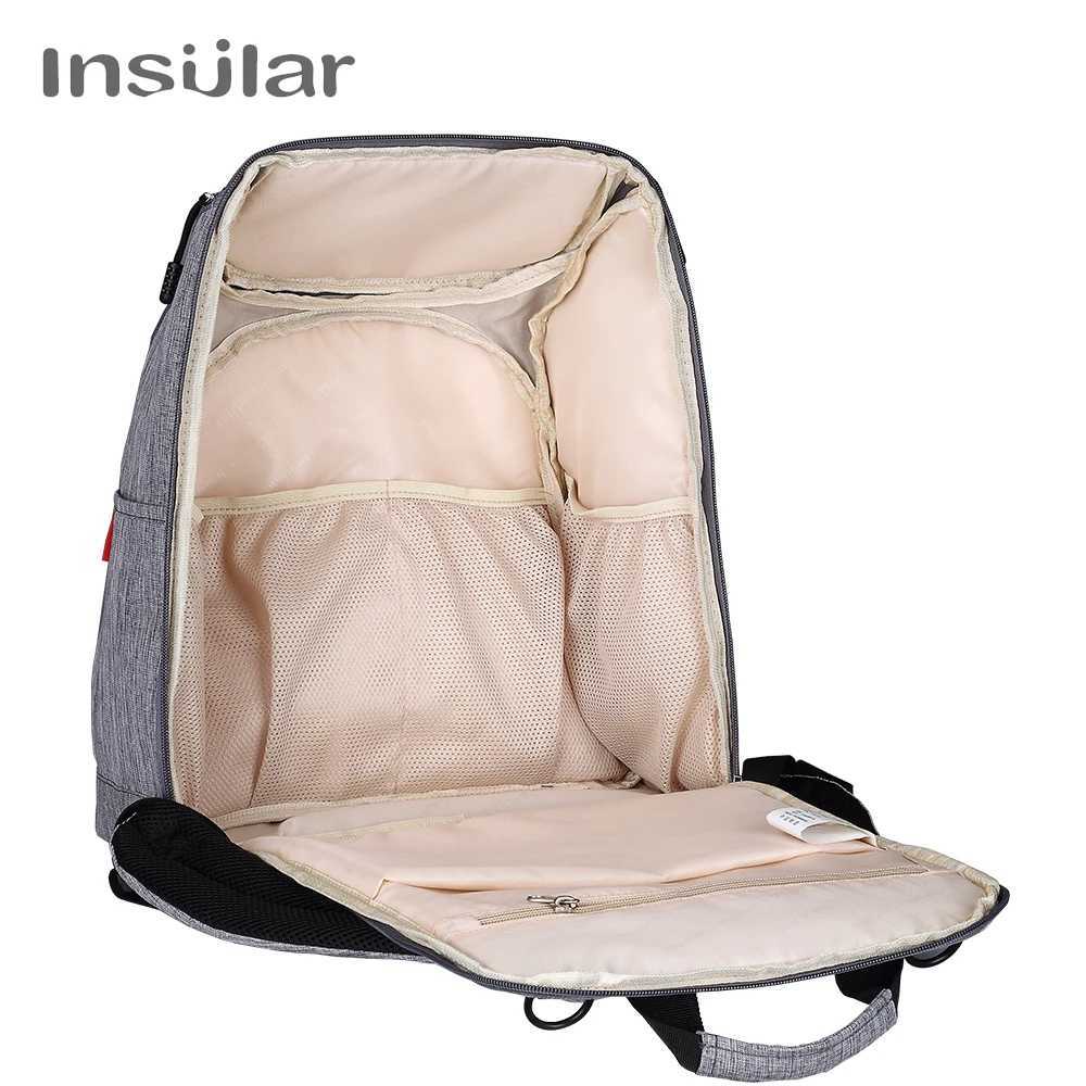 Diaper Bags INSULAR Mother Tote Bag Baby Nappy Changing Bags Large Capacity Maternity Mummy Diaper Backpack Baby Stroller Bag Y2502276HIP