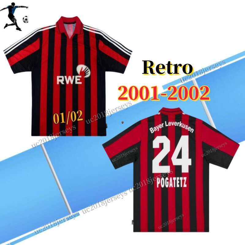 Retro 2001 2002 leverkuse Soccer jerseys classic jersey POGATETZ 01 02 Football Shirt