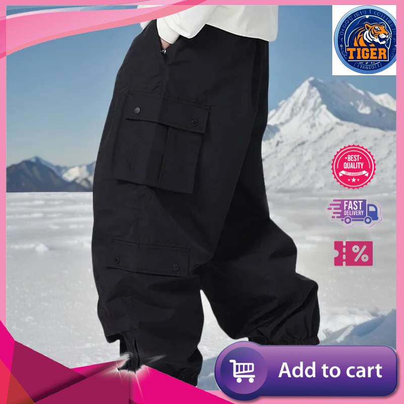 Ddmyoutdoor Outdoor Sport Snow New Women Waterproof Ski Overalls Man Loose Skiing Pants Winter Pro Warm Windproof Couple Trousers Jogging Suit