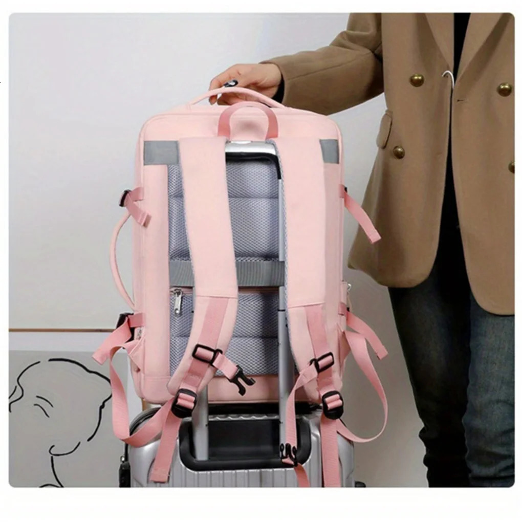 Ship from US Womens Large Capacity Backpack with USB Charger and Shoe Pocket FlightApproved for Easy Travel 250227FBB