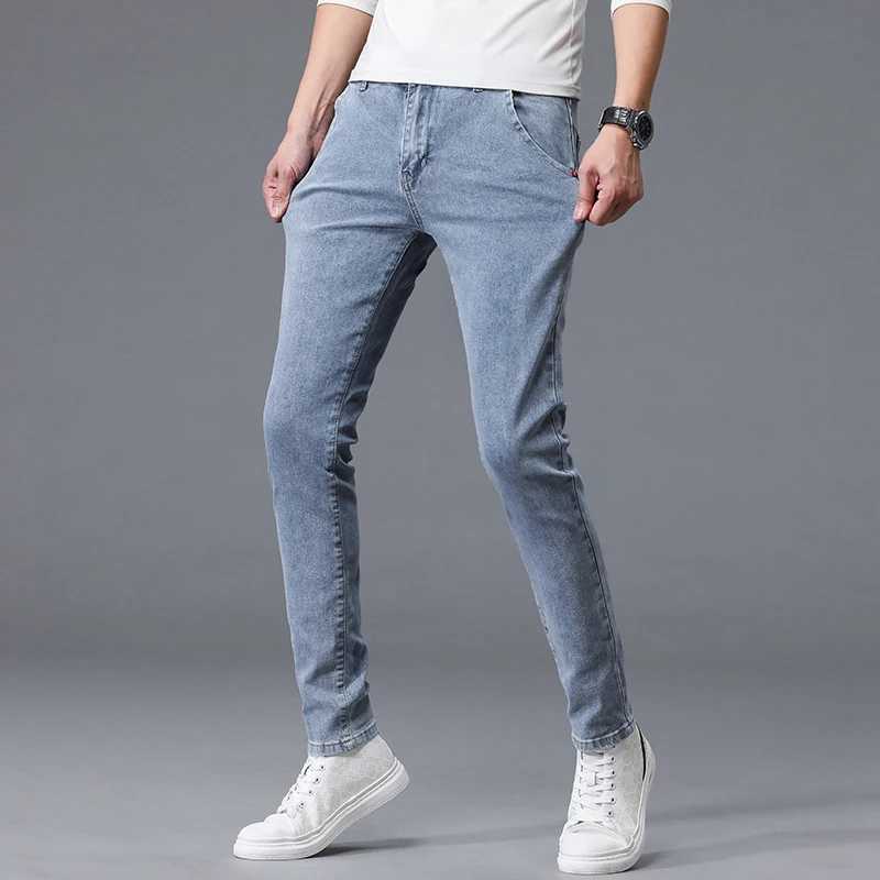 Autumn Mens Slim Jeans Korean Fashion Youth Design Stretch Trousers High Quality Straight Comfortable Casual Denim Pants Male X250227