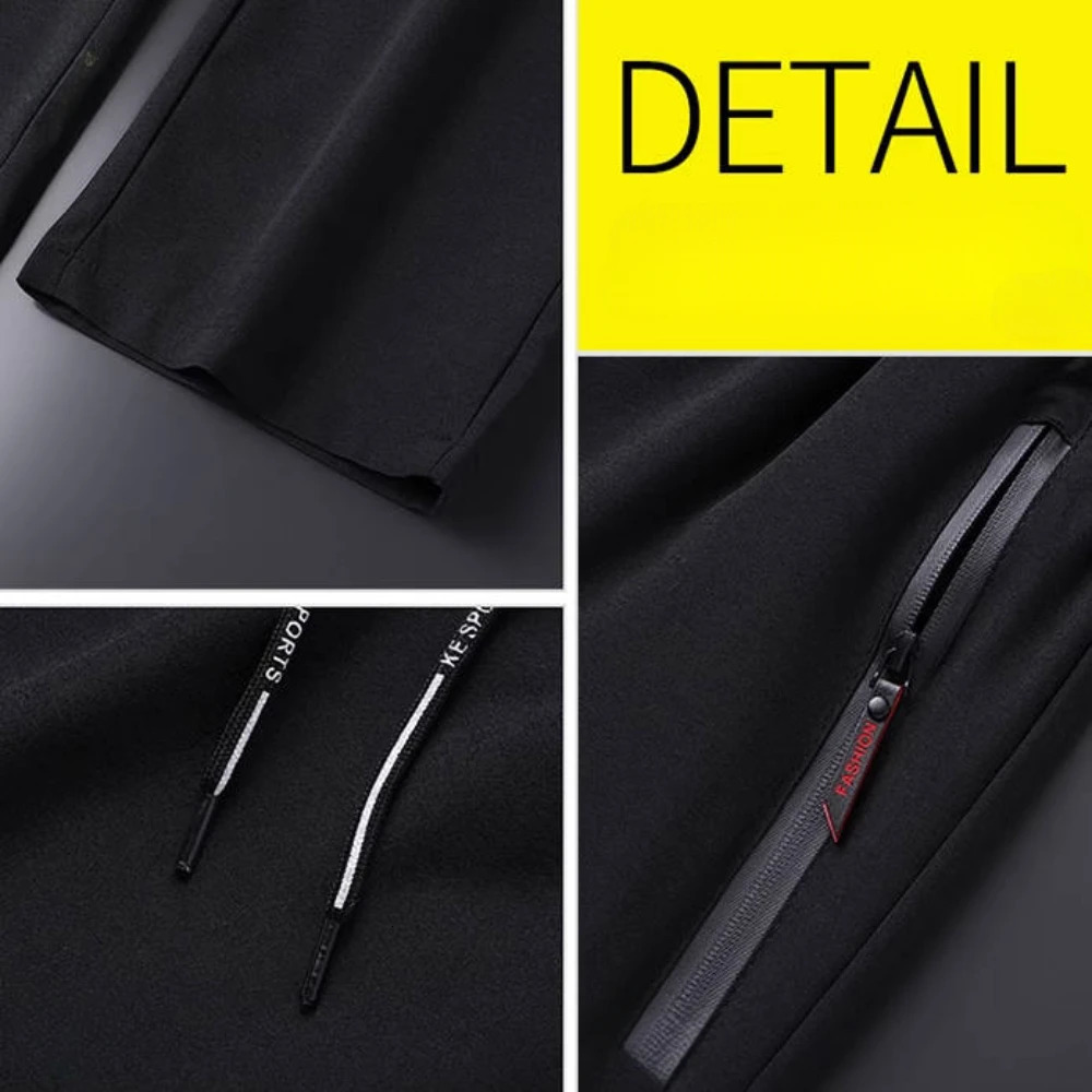 Mens Ice Silk Pants Summer Mens Casual Sports Pants Gray Zipper Pockets Slim Straight Breathable Lightweight Cool Feeling 250227
