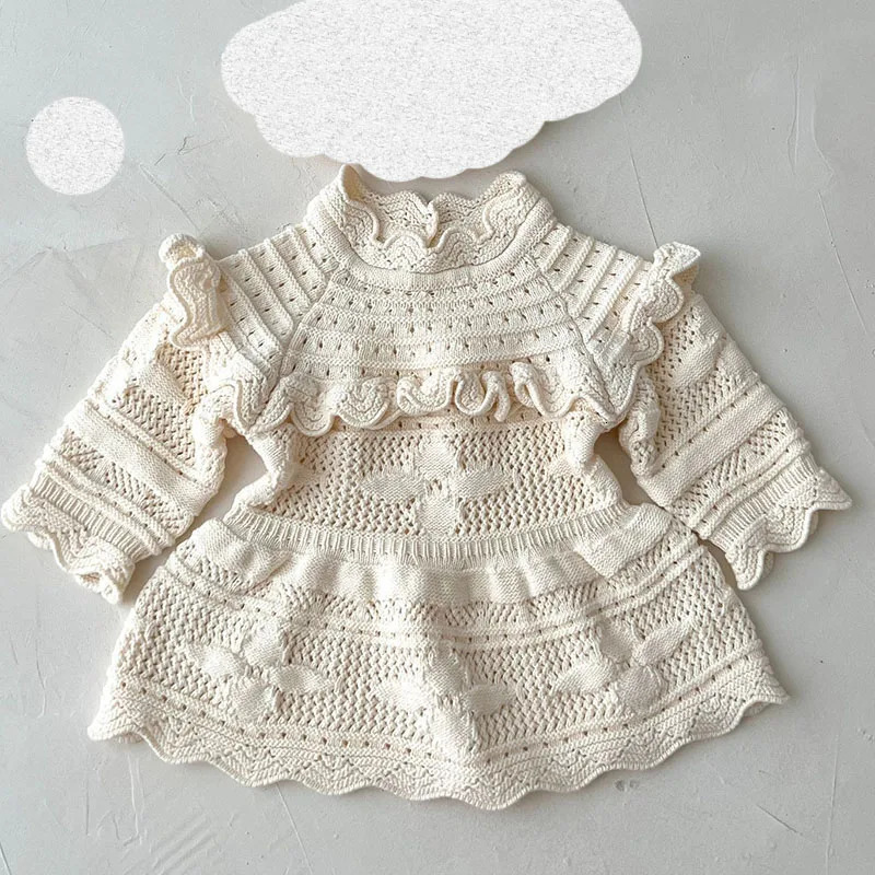 Korean style sisters clothes baby girls knitting clothes spring autumn baby pants girl dress children sweater 250227
