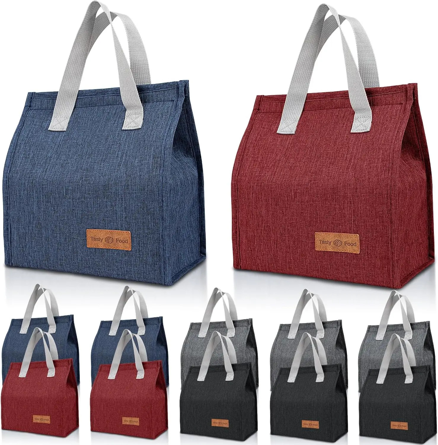 Ship from US 12 Pack Lunch Bags BulkInsulated Reusable with Aluminum for Leakproof Tote Large Box Multicolor 250227FBB
