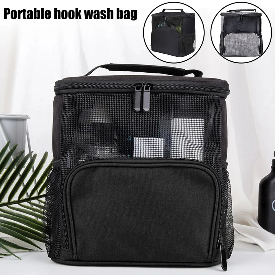 Ship from US Shower Caddy Bag Portable Hanging Tote Bags with Hook Travel Toiletry Makeup Organizer Pouch Cosmetic 250227FBB