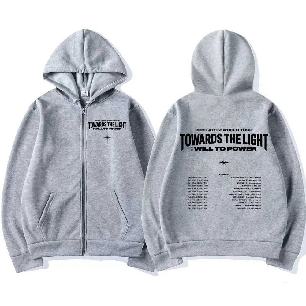 2025 Atz World Tour Towards THe Light Will To Zipper Hoodies Men Women Korean Kpop Long Slve Zip Up Sweatshirt JaCKet X250227 L251018LQ74