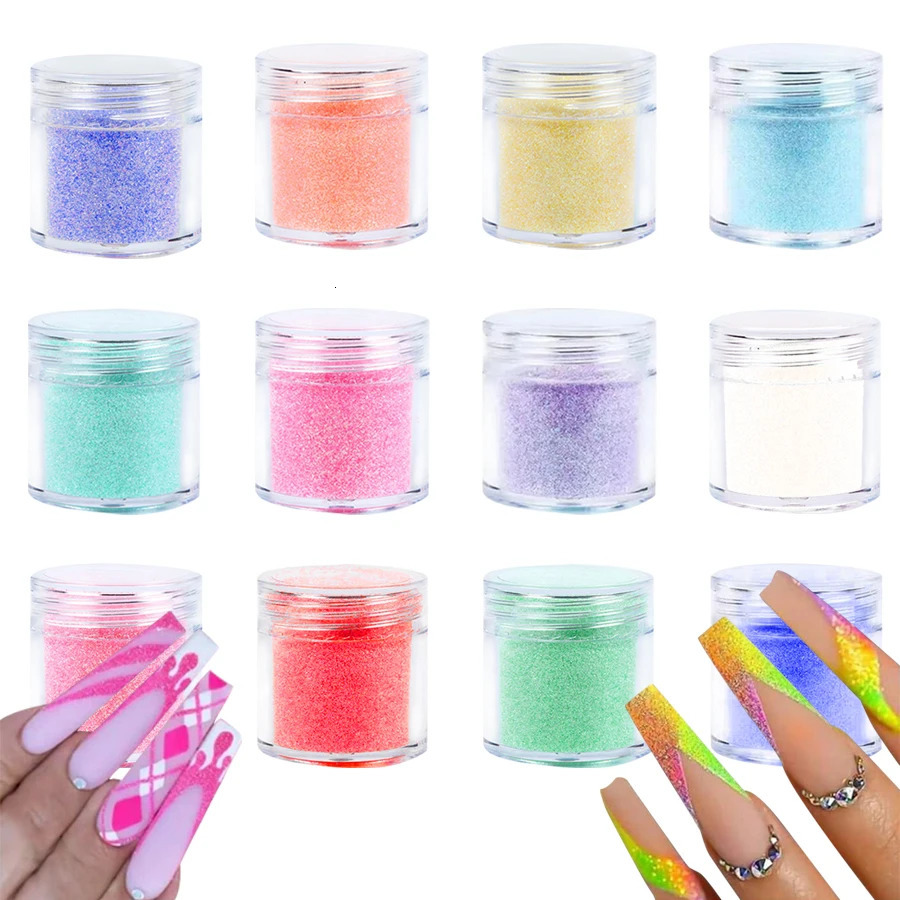 12Colors 10ML Shiny Nail Glitter Powder Sequins Powder For Nail Art Decoration Gradient Nail Powder Nail Art Decoration 250227