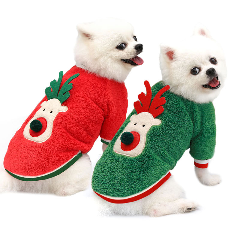 Must - Have Christmas Pet Clothes: Coral Fleece Hoodies for Dogs and Two - Legged - Style for Cats during the Holiday Season