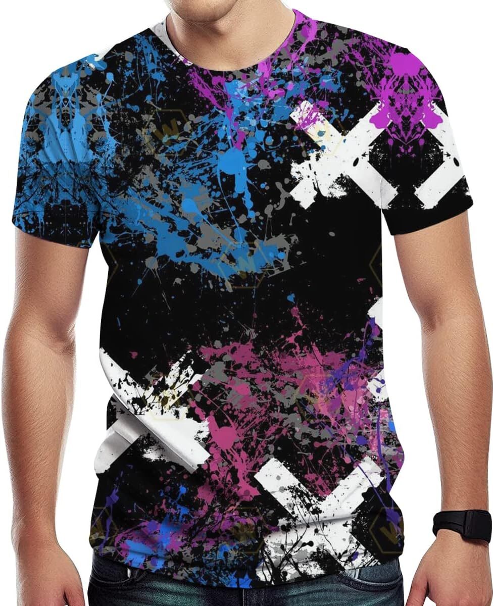 Mens T shirt Men's 3D Print Hip Hop Graffiti Graphic T-Shirt Cool Shirt Novelty Tee Top tee Casual tops summer clothes cool