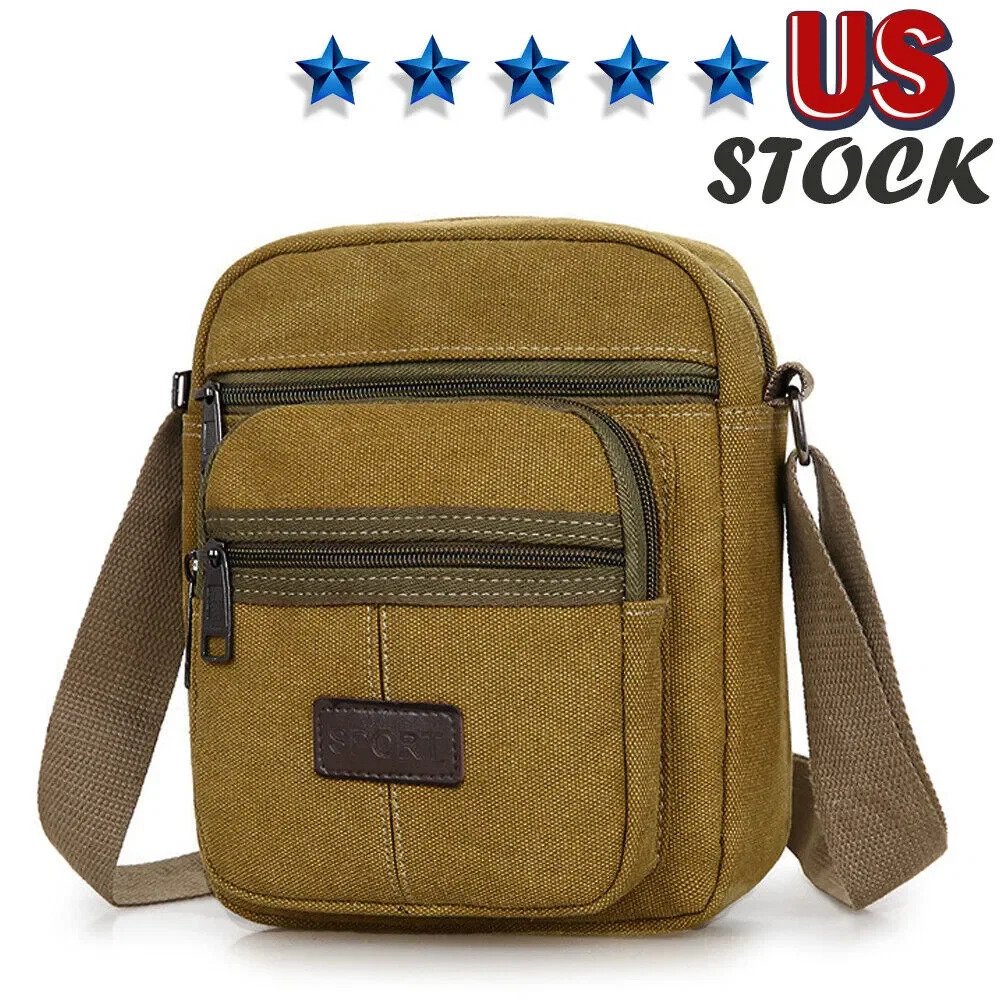 Ship from US Crossbody Bag Canvas Bags Casual Shoulder Satchel Handbag Pouch Messenger Unisex 250227FBB