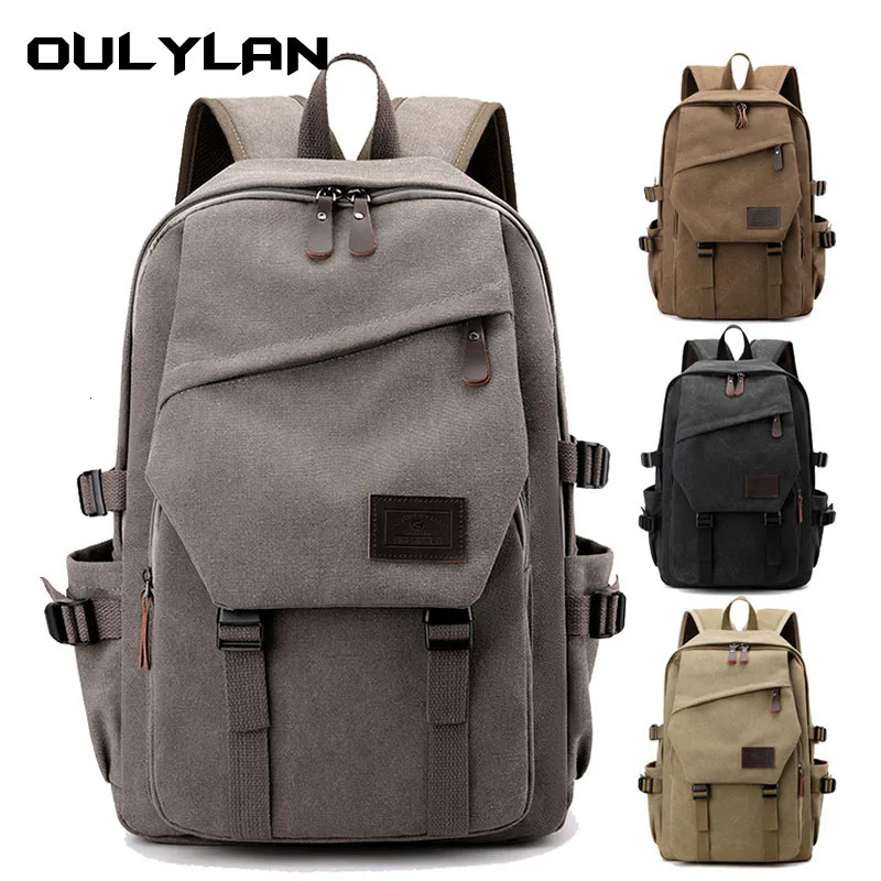 Ship from US Oulylan 156 Oxford Large Capacity Backpack Men Laptop Backpacks Solid High School Bags Teen College Boy Grill Student 250227FBB