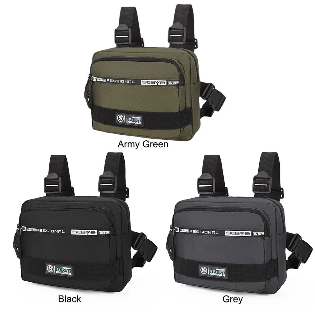 Ship from US Mens Molle shoulder vest bag antitheft Oxford mens chest adjustable multifunctional lightweight suitable for hiking 250227FBB