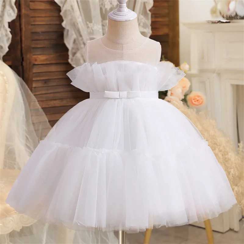 Girl's Dresses 2024 Baby Dresses for Girls Wedding Bridesmaid Dresses Toddler Kids Tulle Birthday Princess Party Dress Infant Prom Gown Dress Y25