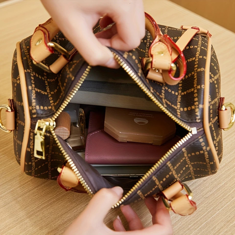 Ship from US Vintage Top Handle Boston Bag Retro Crossbody Womens Fashion Handbag Shoulder 250227FBB