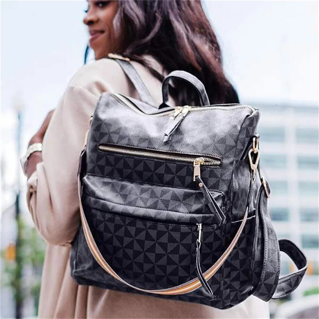 Ship from US Womens Backpack Purse Leather Travel Fashion Convertible Large Ladies College Shoulder Bag 250227FBB