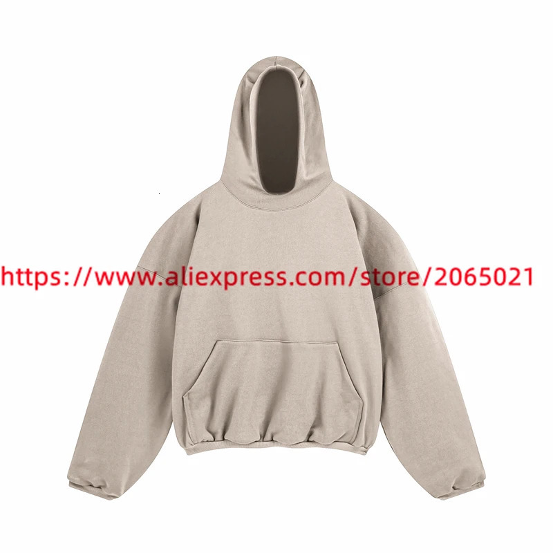 Double Layered West Hoodie Men Women Season 6 Thick Feavy Fabric Hooded Ye Collar Tag Pocket Pullovers 250226