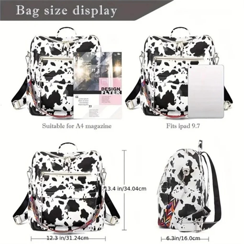 Ship from US PU Womens Shoulder Bag Stylish Multifunctional Backpack with Zipper Opening And Closing Suitable for Travel 250227FBB