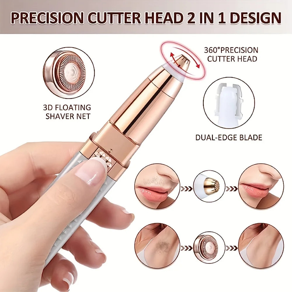 Rechargeable 4-in-1 Womens Electric Shaver for Full Body Hair Removal Including Eyebrow Nose and Bikini Trimming 250224