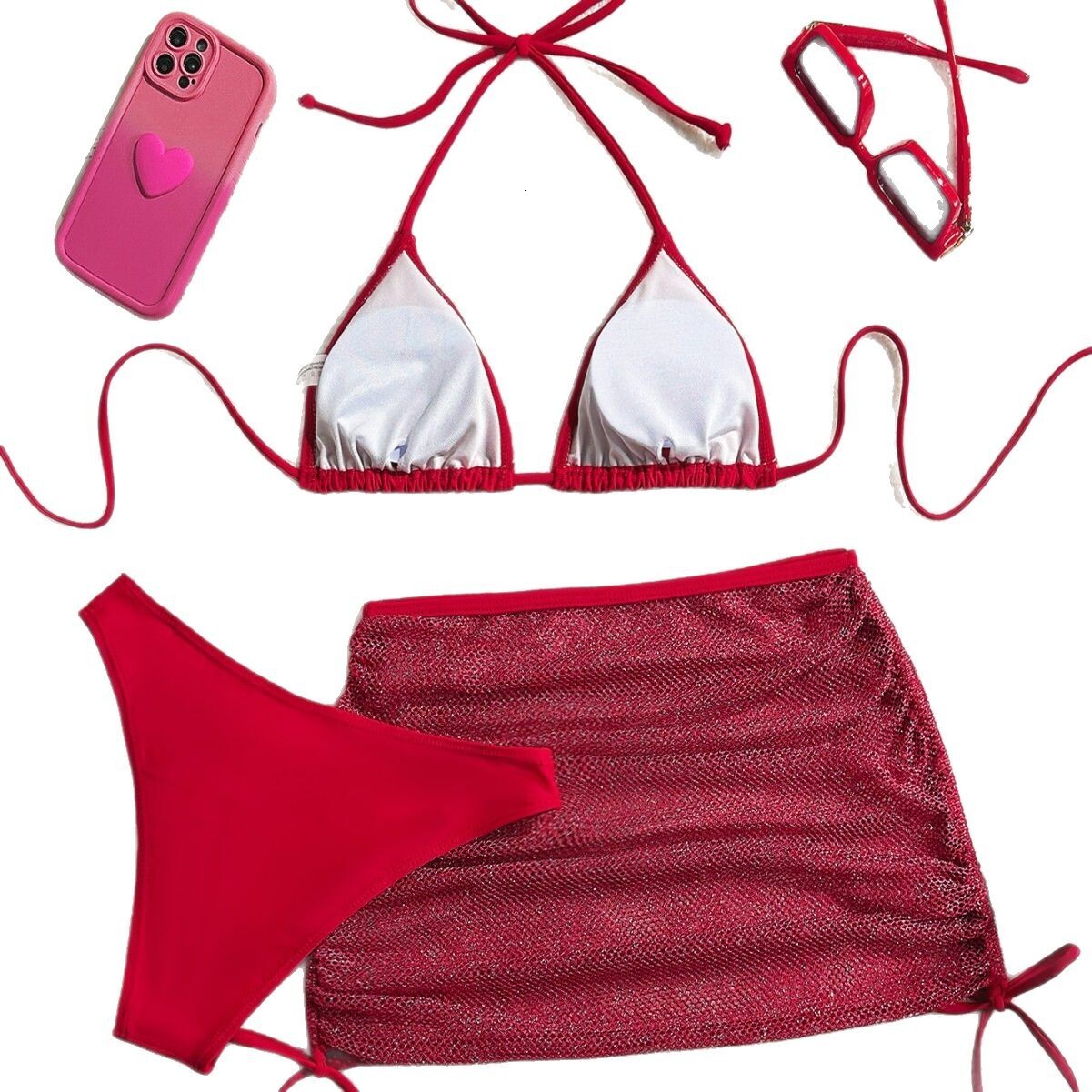 2025 new bikini high-end pure desire backless women's durable hot spring swimsuit