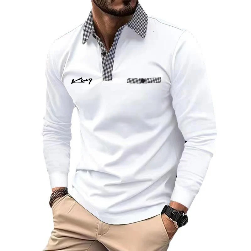Spring and Autumn Mens Golf Polo Shirt Business Leisure Fashion Mens Long Sleeve Polo Shirt 250226