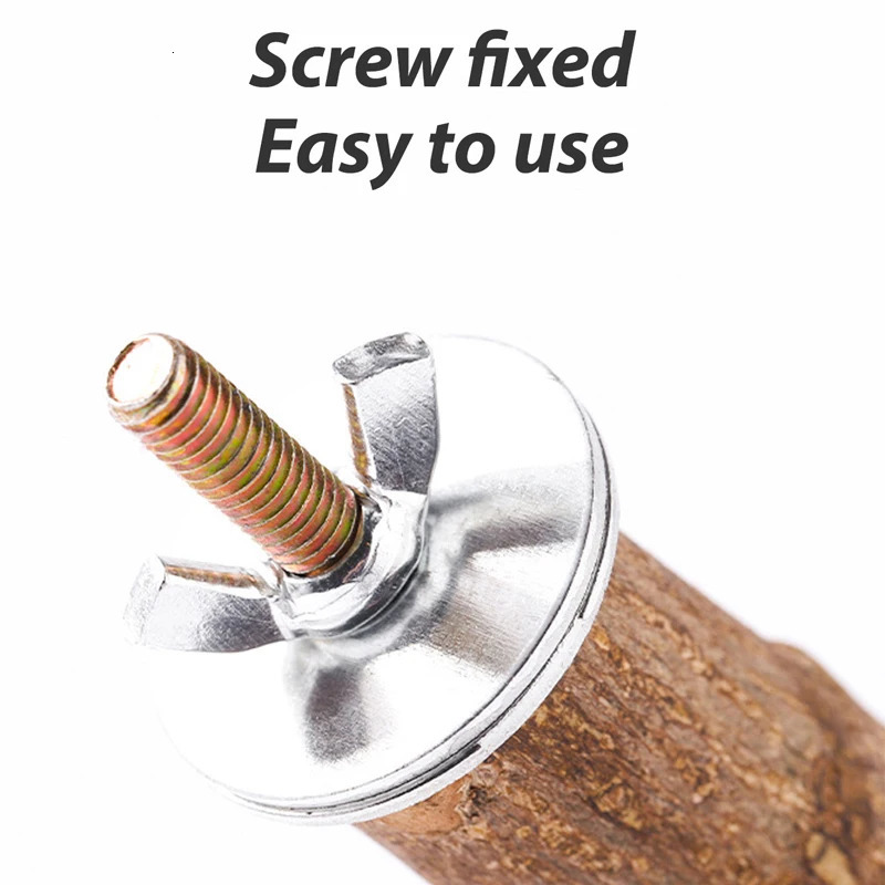 Natural Wood Bird Branch Stand Perches Pet Parakeet Budgie Hanging Play Toy Bird Cage Parrot Wooden Desk Holder Perches Platform 250226