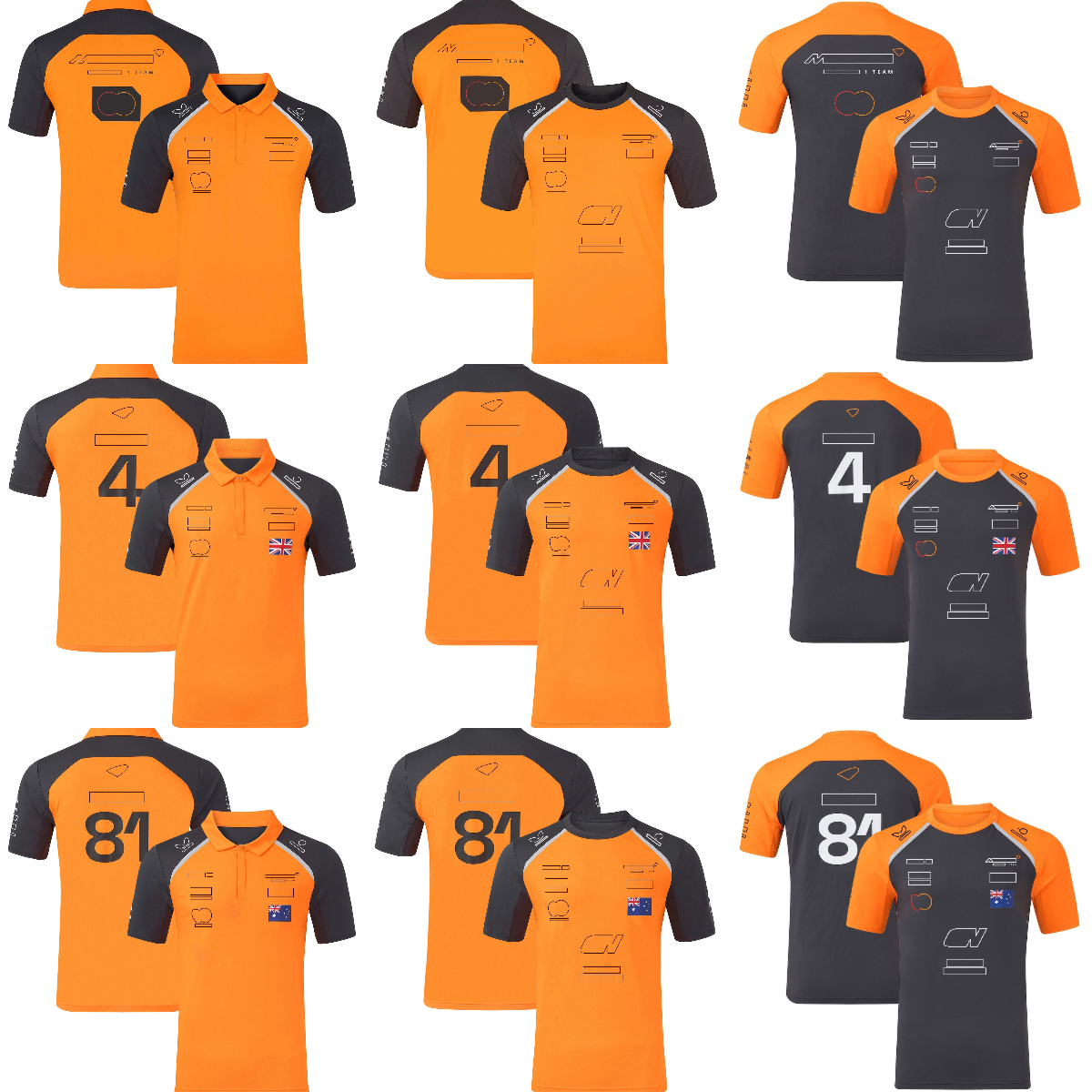 F1 Team T-shirt 2025 Season Formula 1 Racing Suit T-shirts Driver Yellow Round Neck Tee Fan Lapel Jersey Polo Shirt Plus Size Custom