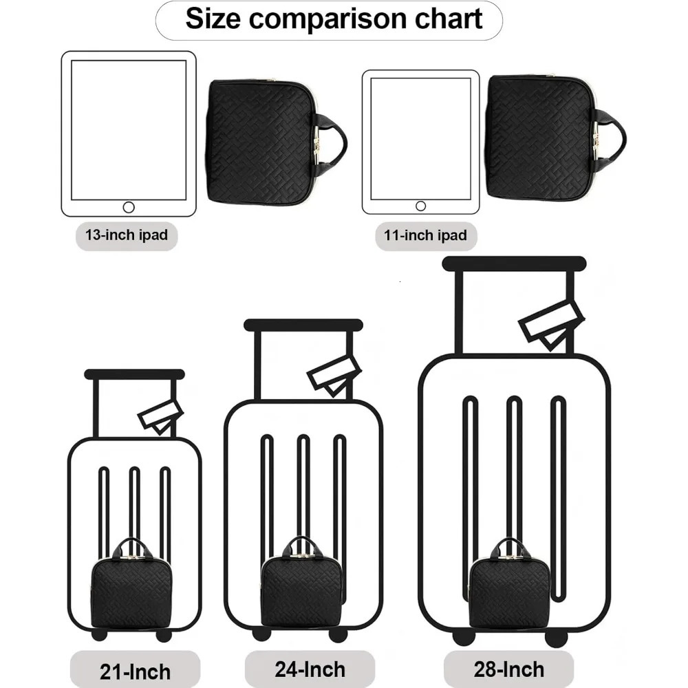Ship from US Cosmetic bag large capacity space with brush and mirror travel cosmetic storage portable 250227FBB