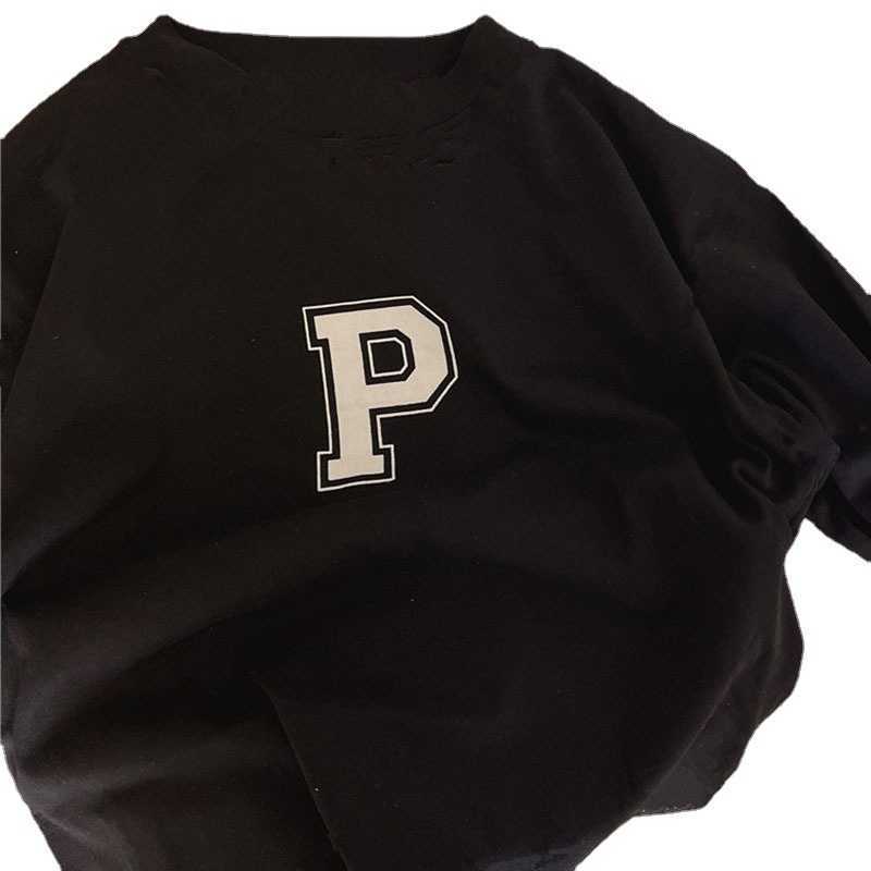 T-shirts Cotton boys T-shirt long sleeved autumn clothes childrens letter printed top womens baby base shirt spring and autumn childrens clothingY2502