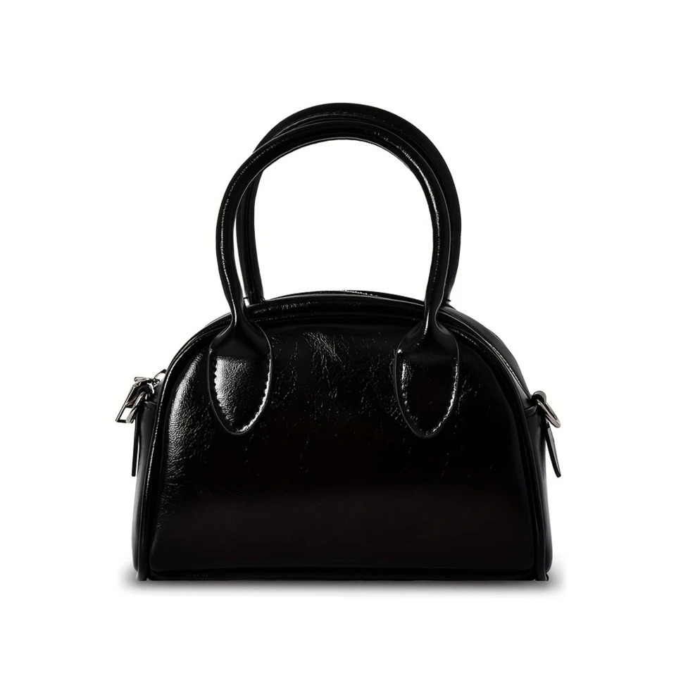 Ship from US Elegant Boston Handbag For Women Simple Allmatch Small Tote Bag Vintage PU Crossbody 250227FBB