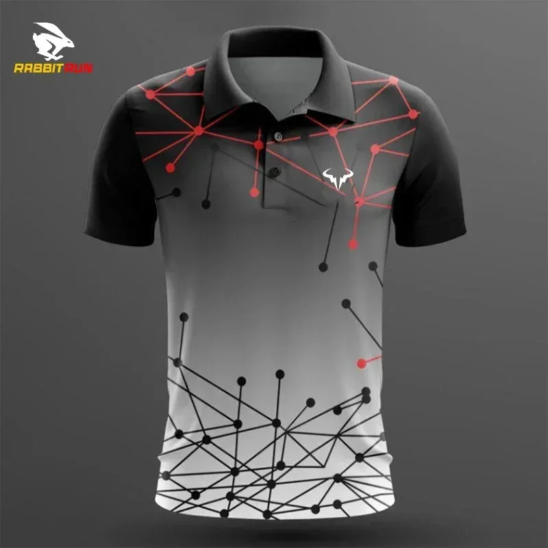 Mens Golf Shirt Summer Men Trend Polo Shirt Contrast Painted Duck Style POLO Top Badminton Short Sleeve Sportswear Men Clothes 250225