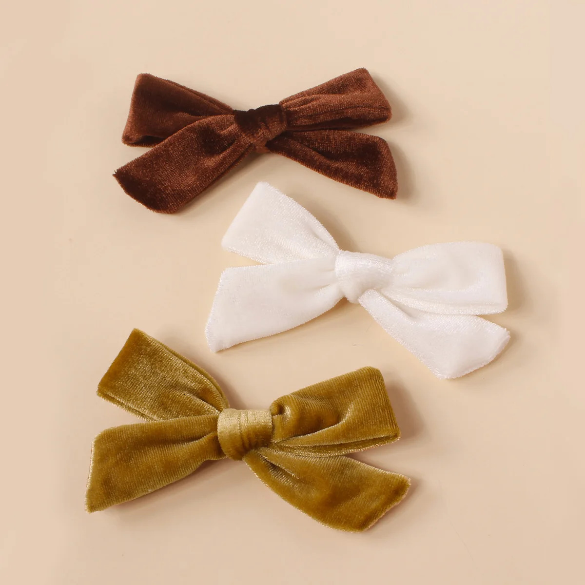 3Pcs/Set Children Cute Hairpins Velvet Bow Beautiful Grips For Girls Kids Princess Hair Accessories 250227