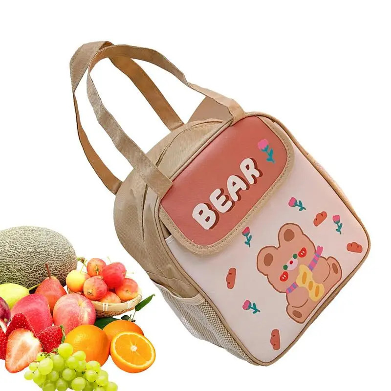 Ship from US Insulated Lunch Bag MultiPocket Snack Tote Thermal Cooler Sack Food Handbags Case Reusable Waterproof Heat For 250227FBB