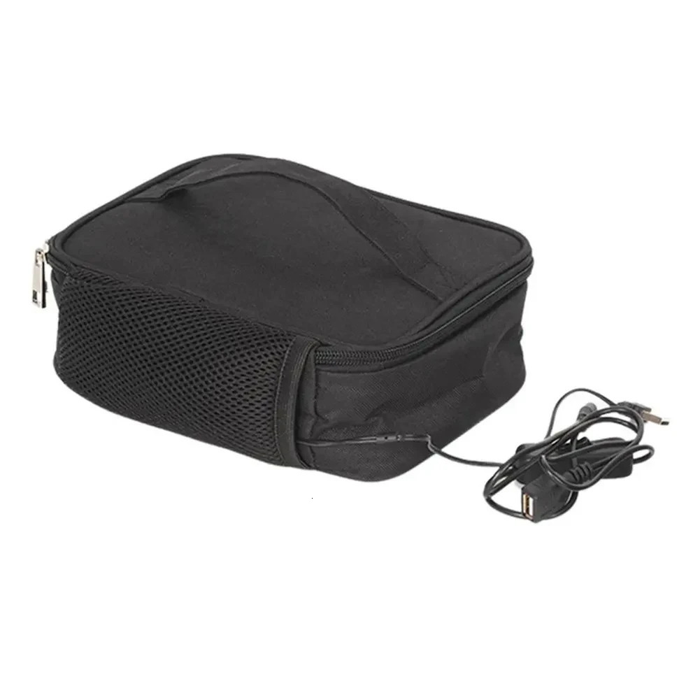Ship from US USB Electric Heating Lunch Bag 27L Camping Box Food Warmer Insulation Bento for Car Travel Picnic 250227FBB